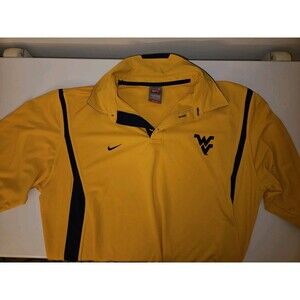 Yellow Gold Nike Fit dry West Virginia Mountaineers Polo Shirt Men's L